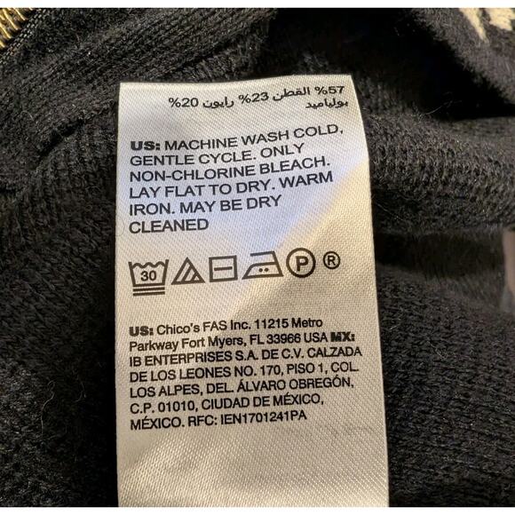 Chico's Cardigan Sweater Convertible Animal Print Zip Off Misses Size 0 S New - Picture 11 of 11